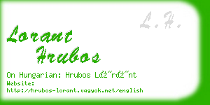 lorant hrubos business card